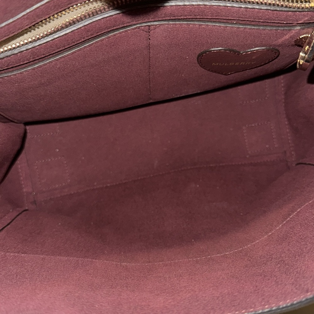 MULBERRY Calfskin Studded Medium Cara Delevingne Convertible Satchel in Oxblood - Picture 14 of 17